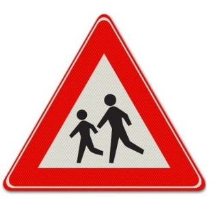 VERKEERSBORD J21 – OVERSTEKENDE KINDEREN